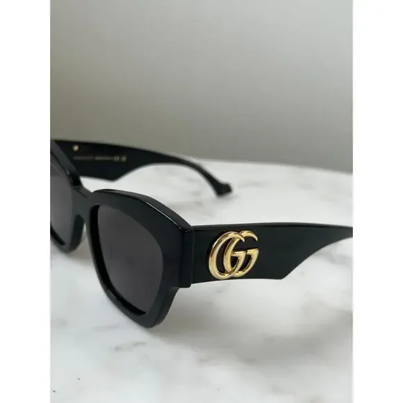 NEW Gucci GG1422S Black Thick Rim Marmont Cat Eye Sunglasses